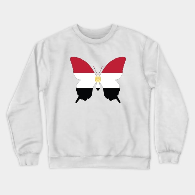 Egyptian Butterfly Egypt Flag Crewneck Sweatshirt by mstory